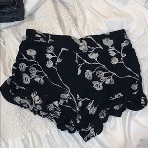 Floral high waisted shorts